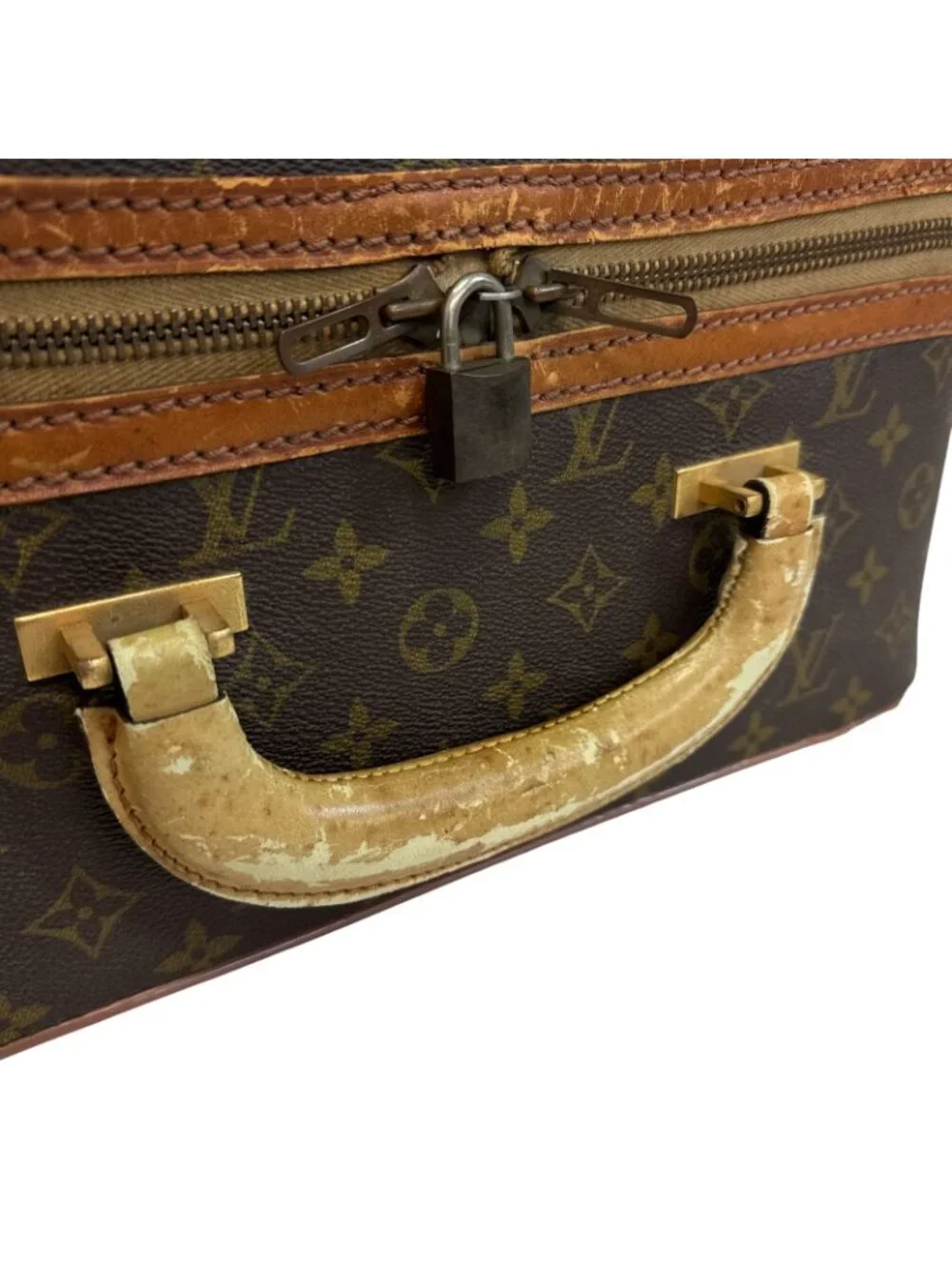 Louis Vuitton Stratos Mini Trunk Case Monogram Canvas Leather Brown